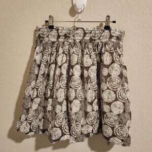 Banana Republic Brown Taupe and White Patterned Cotton Skirt Size 8